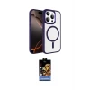 ieg™ iPhone 15 Pro Max Kılıf Kıvılcım Prime - Siyah Buffer Hayalet Cam Ekran Koruyucu
