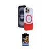 ieg™ iPhone 15 Pro Max Kılıf Kozmos Form Özel Seri - Siyah Buffer Hayalet Cam Ekran Koruyucu