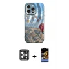 ieg™ iPhone 15 Pro Max Kılıf Nova Doku Prime - Siyah Buffer Hayalet Cam Ekran Koruyucu + PVD Metal Kamera Lens - SH