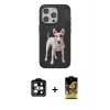 ieg™ iPhone 15 Pro Max Kılıf Nova Form Koleksiyonu - Siyah Buffer Cam Ekran Koruyucu + PVD Metal Kamera Lens - TU