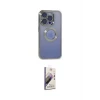 ieg™ iPhone 15 Pro Max Kılıf Pusula Form - Siyah Bilvis 3D Mat Cam Ekran Koruyucu