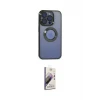 ieg™ iPhone 15 Pro Max Kılıf Pusula Form - Siyah Bilvis 3D Mat Cam Ekran Koruyucu