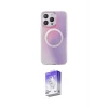 ieg™ iPhone 15 Pro Max Kılıf Pusula Form - Siyah Bilvis 5in1 3D Magic Cam Ekran Koruyucu