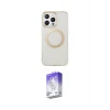 ieg™ iPhone 15 Pro Max Kılıf Pusula Form - Siyah Bilvis 5in1 3D Magic Cam Ekran Koruyucu
