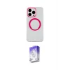 ieg™ iPhone 15 Pro Max Kılıf Pusula Form - Siyah Bilvis 5in1 3D Magic Cam Ekran Koruyucu