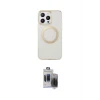ieg™ iPhone 15 Pro Max Kılıf Pusula Form - Siyah Vanessa Magic Hayalet Cam