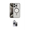ieg™ iPhone 15 Pro Max Kılıf Siluet Çizgi Serisi - Siyah Vanessa Magic Hayalet Cam