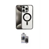 ieg™ iPhone 15 Pro Max Kılıf Siluet Çizgi Serisi - Siyah Vanessa Magic Hayalet Cam