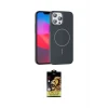 ieg™ iPhone 15 Pro Max Kılıf Siluet Doku Özel Seri - Siyah Buffer Cam Ekran Koruyucu