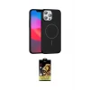 ieg™ iPhone 15 Pro Max Kılıf Siluet Doku Özel Seri - Siyah Buffer Cam Ekran Koruyucu