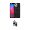 ieg™ iPhone 15 Pro Max Kılıf Siluet Doku Özel Seri - Siyah Vanessa Magic Hayalet Cam