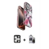 ieg™ iPhone 15 Pro Max Kılıf Siluet Doku - Siyah Vanessa Magic Hayalet Cam + PVD Metal Kamera Lens - GS