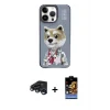 ieg™ iPhone 15 Pro Max Kılıf Siluet Modern Özel Seri - Siyah Buffer Hayalet Cam Ekran Koruyucu + Raze Metal Kamera Lens - LT
