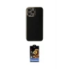 ieg™ iPhone 15 Pro Max Kılıf Yankı Serisi - Siyah Buffer Hayalet Cam Ekran Koruyucu