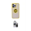ieg™ iPhone 15 Pro Max Kılıf Yörünge Çizgi - Siyah Vanessa Magic Hayalet Cam