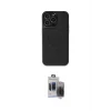 ieg™ iPhone 15 Pro Max Kılıf Zirve Işık Serisi - Siyah Vanessa Magic Hayalet Cam
