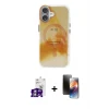 ieg™ iPhone 16 Kılıf Ufuk Doku Prime - Siyah 3D Antistatik Mat Seramik Nano Ekran Koruyucu + Bilvis Titan Kamera Lens - GS