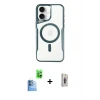 ieg™ iPhone 16 Plus Kılıf Yadigar Klasik Özel Seri - Siyah Bilvis 3D Cam Ekran Koruyucu + Raze Metal Kamera Lens - LT