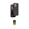 ieg™ iPhone 16 Pro Kılıf Kıvılcım Çizgi Serisi - Siyah Buffer Cam Ekran Koruyucu