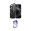 ieg™ iPhone 16 Pro Kılıf Kıvılcım Form Prime - Siyah Bilvis 5in1 3D Magic Cam Ekran Koruyucu