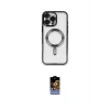 ieg™ iPhone 16 Pro Kılıf Nova Işık Özel Seri - Siyah Buffer Hayalet Cam Ekran Koruyucu