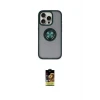 ieg™ iPhone 16 Pro Kılıf Yörünge Çizgi - Siyah Buffer Cam Ekran Koruyucu