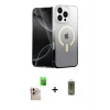 ieg™ iPhone 16 Pro Max Eksen Minimal Özel Seri - Siyah Joko Magic 5D Hayalet Cam + Natural Grey Raze Metal Kamera Lens