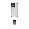 ieg™ iPhone 16 Pro Max Kılıf Ahenk Çizgi Serisi - Siyah Buffer Cam Ekran Koruyucu