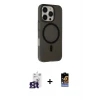 ieg™ iPhone 16 Pro Max Kılıf Çekirdek Modern Prime - Siyah Buffer Hayalet Cam Ekran Koruyucu + Bilvis Titan Kamera Lens - TMGI