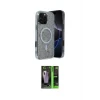 ieg™ iPhone 16 Pro Max Kılıf Eksen Çizgi - Şeffaf 360 Full Body Arka Koruyucu