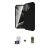ieg™ iPhone 16 Pro Max Kılıf Eksen Form Prime - Siyah Joko Magic 5D Hayalet Cam + Bilvis Titan Kamera Lens - TMGI
