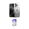 ieg™ iPhone 16 Pro Max Kılıf Eksen Minimal Özel Seri - Siyah Bilvis 5in1 3D Magic Cam Ekran Koruyucu