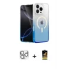 ieg™ iPhone 16 Pro Max Kılıf Eksen Minimal Özel Seri - Siyah Buffer Cam Ekran Koruyucu + Pers Alüminyum Kamera Lens - GS