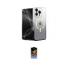 ieg™ iPhone 16 Pro Max Kılıf Eksen Minimal Özel Seri - Siyah Buffer Hayalet Cam Ekran Koruyucu