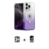 ieg™ iPhone 16 Pro Max Kılıf Eksen Minimal Özel Seri - Siyah Buffer Hayalet Cam Ekran Koruyucu + PVD Metal Kamera Lens - GS