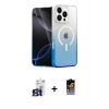 ieg™ iPhone 16 Pro Max Kılıf Eksen Minimal Özel Seri - Siyah Buffer Hayalet Cam Ekran Koruyucu + Titanyum Gri Bilvis Titan Kamera Lens