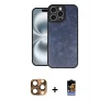 ieg™ iPhone 16 Pro Max Kılıf Kıvılcım Işık Serisi - Siyah Buffer Hayalet Cam Ekran Koruyucu + Pers Alüminyum Kamera Lens - CLTM