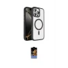 ieg™ iPhone 16 Pro Max Kılıf Kıvılcım Prime - Siyah Buffer Hayalet Cam Ekran Koruyucu