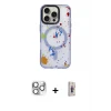 ieg™ iPhone 16 Pro Max Kılıf Kozmos Doku - Siyah Bilvis 3D Cam Ekran Koruyucu + Pers Alüminyum Kamera Lens - GS