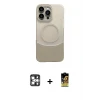 ieg™ iPhone 16 Pro Max Kılıf Kozmos Form Özel Seri - Siyah Buffer Cam Ekran Koruyucu + PVD Metal Kamera Lens - GS