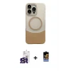 ieg™ iPhone 16 Pro Max Kılıf Kozmos Form Özel Seri - Siyah Buffer Hayalet Cam Ekran Koruyucu + Bilvis Titan Kamera Lens - SH