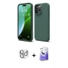 ieg™ iPhone 16 Pro Max Kılıf Kozmos Yansıma Özel Seri - Siyah Bilvis 5in1 5D Magic Hayalet Cam Ekran Koruyucu + Pers Alüminyum Kamera Lens - GS