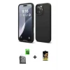 ieg™ iPhone 16 Pro Max Kılıf Kozmos Yansıma Özel Seri - Siyah Buffer Cam Ekran Koruyucu + Siyah Raze Metal Kamera Lens