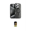 ieg™ iPhone 16 Pro Max Kılıf Nova Asil Prime - Siyah Buffer Cam Ekran Koruyucu