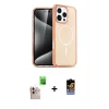 ieg™ iPhone 16 Pro Max Kılıf Nova Asil Prime - Siyah Buffer Hayalet Cam Ekran Koruyucu + Natural Grey Raze Metal Kamera Lens