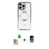 ieg™ iPhone 16 Pro Max Kılıf Nova Işık Özel Seri - Siyah Buffer Hayalet Cam Ekran Koruyucu + Natural Grey Raze Metal Kamera Lens