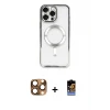 ieg™ iPhone 16 Pro Max Kılıf Nova Işık Özel Seri - Siyah Buffer Hayalet Cam Ekran Koruyucu + Pers Alüminyum Kamera Lens - CLTM