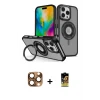 ieg™ iPhone 16 Pro Max Kılıf Nova Minimal Serisi - Siyah Buffer Cam Ekran Koruyucu + Çöl Titanyum Pers Alüminyum Kamera Lens