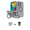 ieg™ iPhone 16 Pro Max Kılıf Nova Minimal Serisi - Siyah Buffer Cam Ekran Koruyucu + Pers Alüminyum Kamera Lens - GS