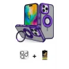 ieg™ iPhone 16 Pro Max Kılıf Nova Minimal Serisi - Siyah Buffer Cam Ekran Koruyucu + Pers Alüminyum Kamera Lens - GS